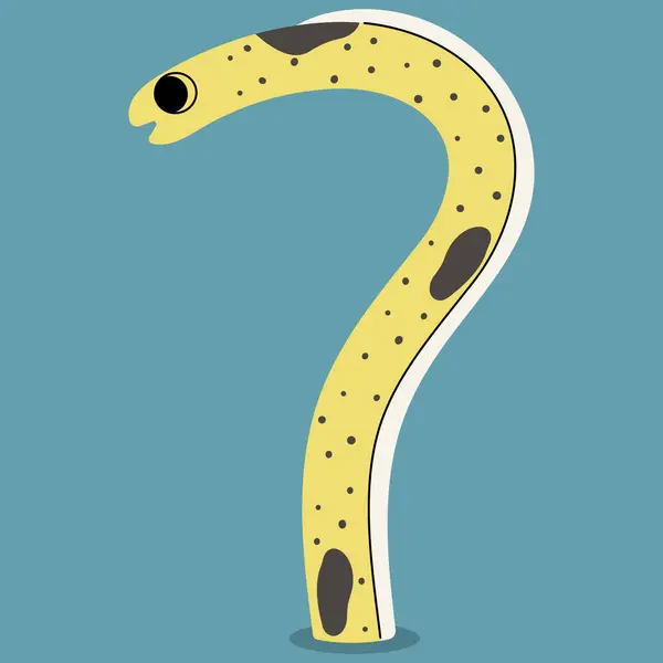 Benekli bahçe yılanbalığı, beyaz arka planda sevimli, vektör illüstrasyonu..