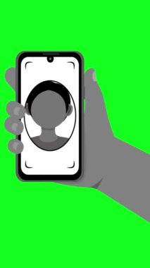 Yeşil Ekranda Kimlik Doğrulama için Kullanıcı Simgesini Gösteren Akıllı Telefon Görüntüsü 