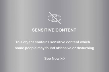 Sensitive Content for Social Media Networks, often used for notification or restriction purposes on grey background