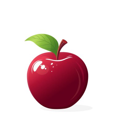 kırmızı elma beyaz arkaplanda yaprak ile izole edildi