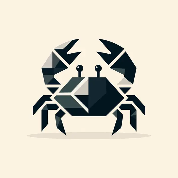 düşük polyester tarzı yengeç logosu düz illüstrasyon