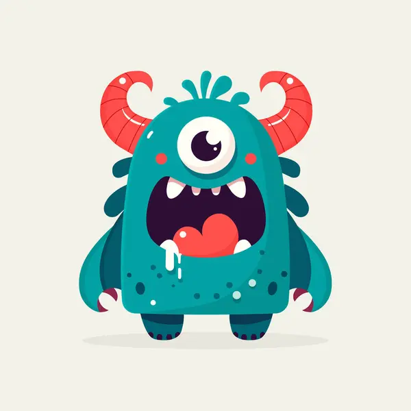 Çizgi film tarzındaki canavar beyaz arkaplanda izole edildi