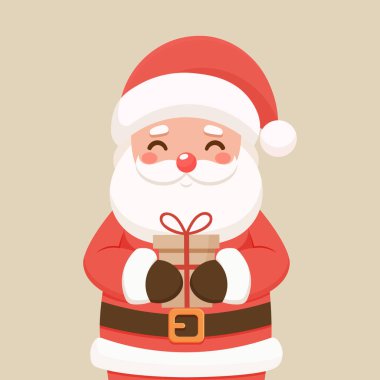 Noel Baba 'nın hediyesi izole edilmiş düz çizim.