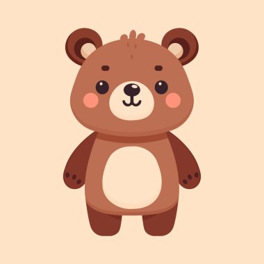 Çizgi film ayıcığı izole edilmiş düz çizim