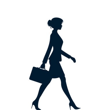 Beyaz arka planda izole edilmiş iş kadını silueti