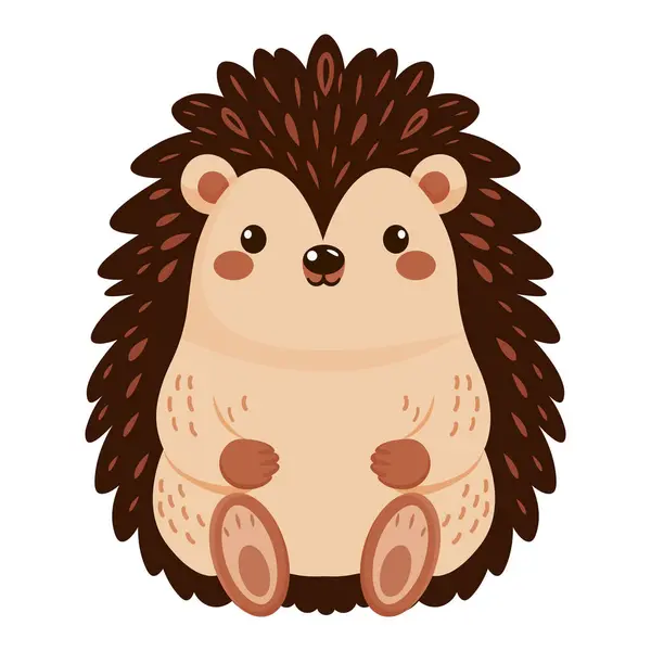 Kirpi yassı çizimi beyaz arkaplanda izole edildi