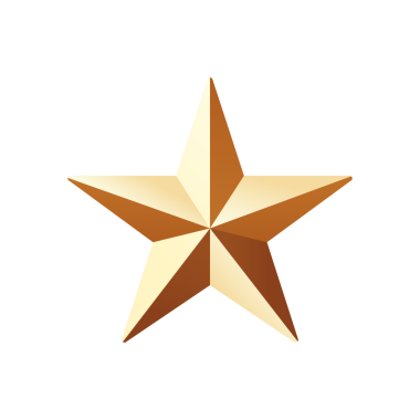 saydam arkaplanda izole edilmiş altın yıldız şekli