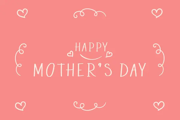 Pembe arka plan düz vektör illüstrasyonunda mutlu anneler günü tipografi posteri