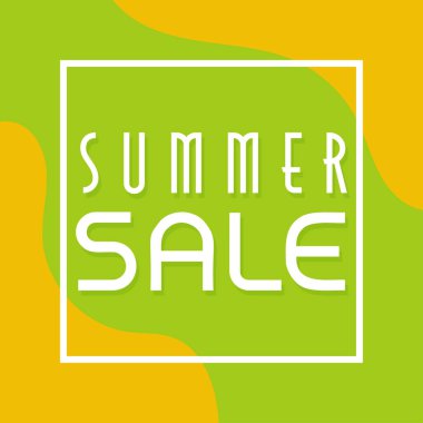 Minimalist Yaz Satışı Posteri Düz Vektör İllüstrasyonu