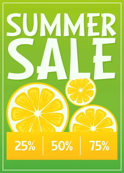 Minimalist Yaz Satışı Flyer Tasarımı Düz Vektör İllüstrasyonu