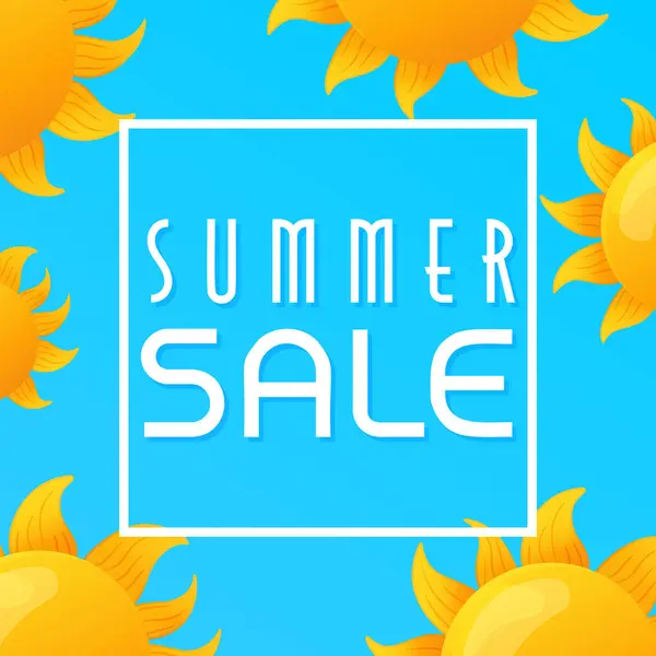 Bir Yaz Satışı Posterinin Düz Vektör İllüstrasyonu