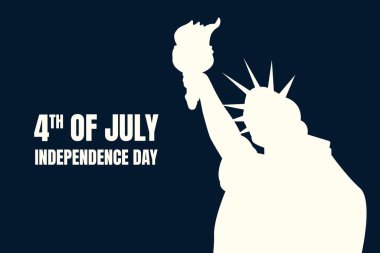 4 Temmuz Bağımsızlık Günü ABD minimalist poster düz vektör illüstrasyonu.