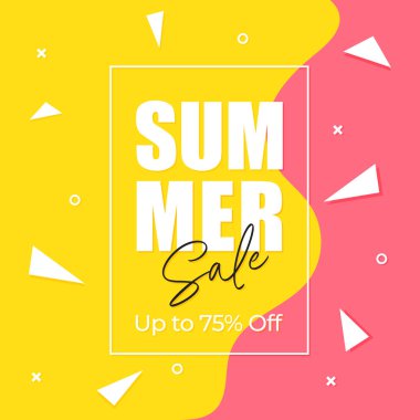 Yaz Satılık düz vektör çizim.