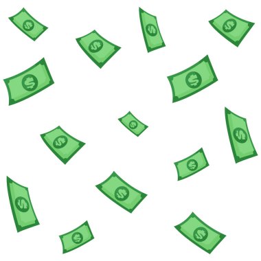 Dolar desenli düz vektör çizimi.