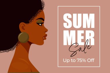 Yaz İndirimi Poster Tasarımı Düz Vektör İllüstrasyonu.