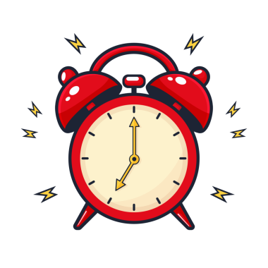 Kırmızı alarm saati, şeffaf arkaplan düz vektör çiziminde izole edildi.