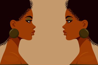 Güzel Kız Düz Vektör İllüstrasyonlu Moda Posteri.