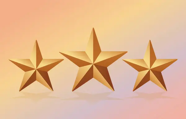 Üç Yıldızlı Değerlendirme Değerlendirme Vektörü İllüstrasyonu