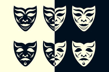 Trajedi ve Komedi Maskesi Minimum Biçiminde Ayarlandı.