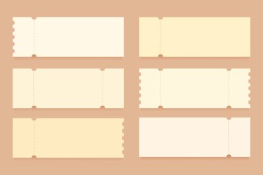 Boş bilet şablonu koleksiyon vektör çizimi.