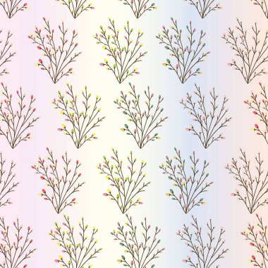 Bahar Dalları Kusursuz Desen Vektörü.