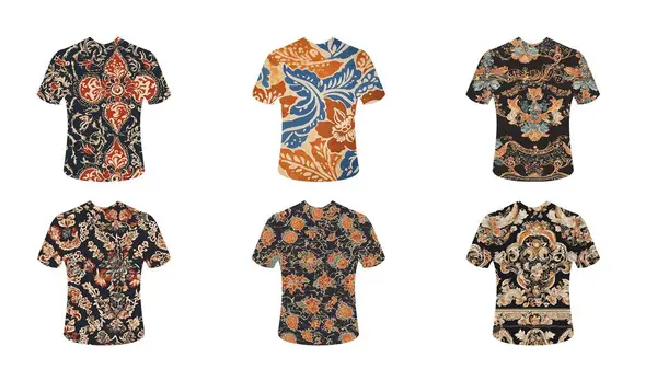 Tişört veya kısa kollu tişört tasarımı için Batik motifi