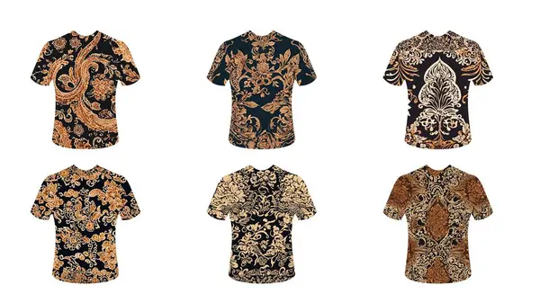 Tişört veya kısa kollu tişört tasarımı için Batik motifi