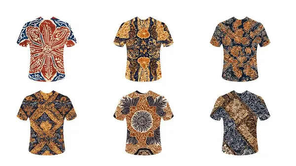 Tişört veya kısa kollu tişört tasarımı için Batik motifi