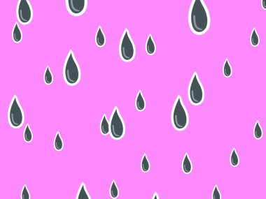 Su damlaları pürüzsüz. Elle çizilmiş yağmur arkaplanı