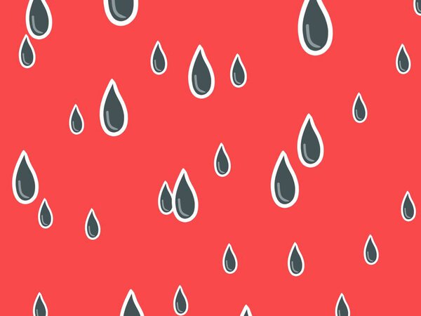 Water drops seamless pattern. Hand drawn rain backdrop