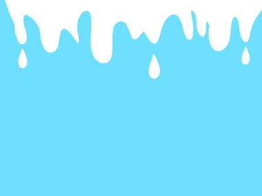 Beyaz Damlalar Boya Damlaları Tasarım için Sıvı Doku Elementini Ayarladı. Mavi arkaplanda Sıvı Mürekkep Çerçevesi