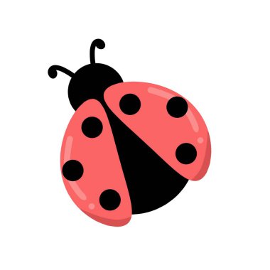 Osuran kırmızı uğur böceği beyaz arkaplanda izole edilmiş  