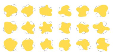 Sıvı Kütle Şekil Koleksiyonu. Vektör illüstrasyonu.