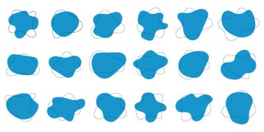 Sıvı Kütle Şekil Koleksiyonu. Vektör illüstrasyonu.