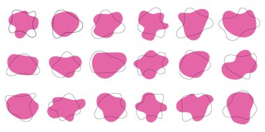 Sıvı Kütle Şekil Koleksiyonu. Vektör illüstrasyonu.