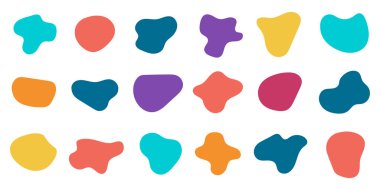 Sıvı Kütle Şekil Koleksiyonu. Vektör illüstrasyonu.