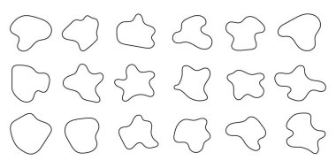 Sıvı Kütle Şekil Koleksiyonu. Vektör illüstrasyonu.