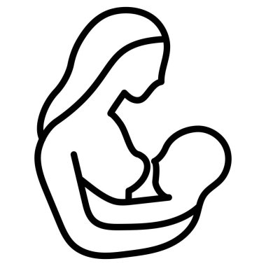 Anneler günü ve yeni doğanlar, bebek vektör ikonu olan anne, basit vektör çizimi, vektör grafikleri.