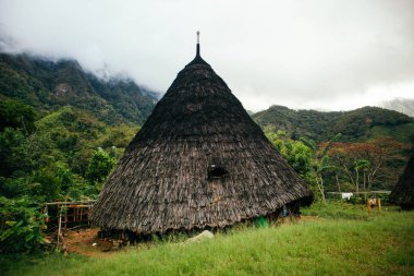 Waerebo kabilesinin geleneksel evi piramide benzeyen bir koni şeklindedir. Waerebo, Flores Adası 'nın en yüksek kesiminde bulunan en eşsiz geleneksel ev.
