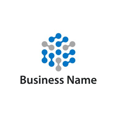 Soyut hücreler veya noktalar logo kavramı