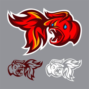 Tayland Betta balığının dinamik vektör logosu. Spor, futbol ya da esport takımları için mükemmel. Ateşli rekabeti ve enerjik enerjiyi simgeliyor..