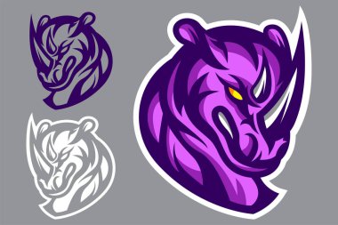 Gergedan, Gergedan, Logo, Soyut, Mor, Saldırgan, Vahşi, Modern, Yaratıcı, Hayvan, Maskot, Marka, Tasarım, Geometrik, Stylize, Spor, Amblem, Güç, Güç, Vahşi Yaşam, Minimalist, Vector, İllüstrasyon, Dijital sanat, Şirket, Kimlik, Dynami,