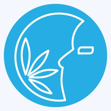 Simge Güzelliği. Fotoğraflar ve İllüstrasyon sembolüyle ilgili. Mavi gözlü. Basit tasarım çizimi