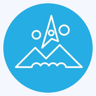 Simge Özeti. Fotoğraflar ve İllüstrasyon sembolüyle ilgili. Mavi gözlü. Basit tasarım çizimi