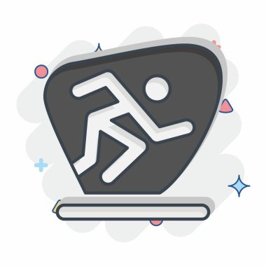 Simgesel Spor. Fotoğraflar ve İllüstrasyon sembolüyle ilgili. Çizgi roman. Basit tasarım çizimi