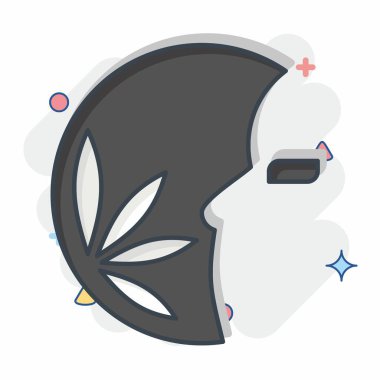 Simge Güzelliği. Fotoğraflar ve İllüstrasyon sembolüyle ilgili. Çizgi roman. Basit tasarım çizimi