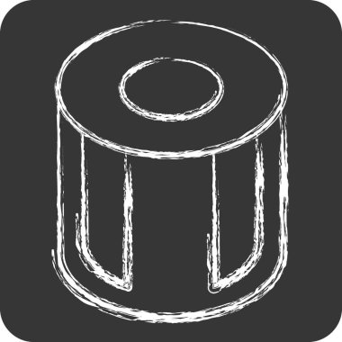 Simge Nesnesi. Fotoğraflar ve İllüstrasyon sembolüyle ilgili. Tebeşir stili. Basit tasarım çizimi