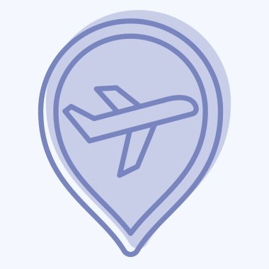 Simge Yolculuğu. Fotoğraflar ve İllüstrasyon sembolüyle ilgili. İki ton stili. Basit tasarım çizimi