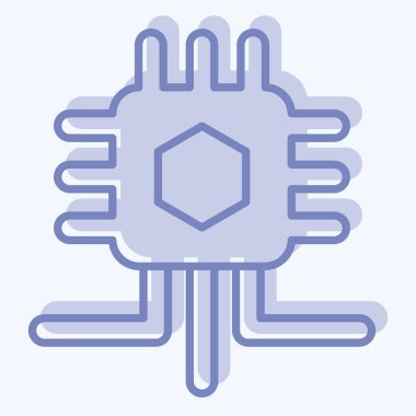 İkon Teknolojisi. Fotoğraflar ve İllüstrasyon sembolüyle ilgili. İki ton stili. Basit tasarım çizimi