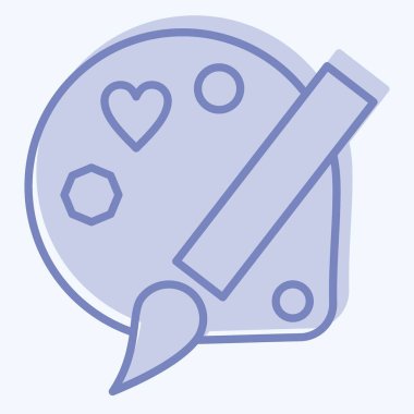 Simge sanatı. Fotoğraflar ve İllüstrasyon sembolüyle ilgili. İki ton stili. Basit tasarım çizimi